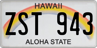 HI license plate ZST943