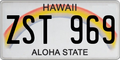 HI license plate ZST969