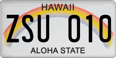HI license plate ZSU010
