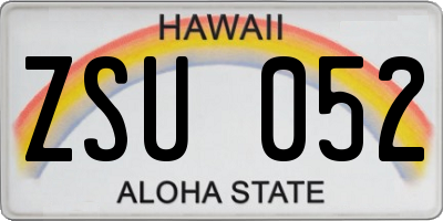HI license plate ZSU052