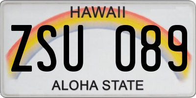 HI license plate ZSU089