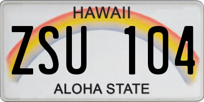 HI license plate ZSU104