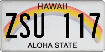 HI license plate ZSU117