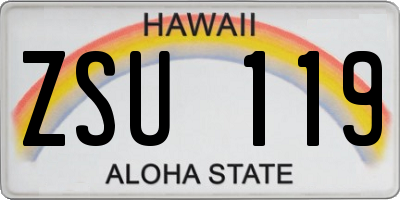 HI license plate ZSU119