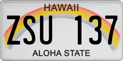HI license plate ZSU137