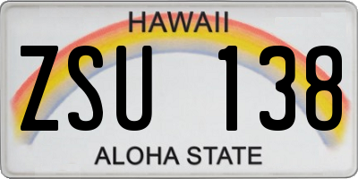 HI license plate ZSU138
