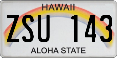 HI license plate ZSU143