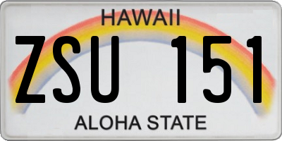 HI license plate ZSU151
