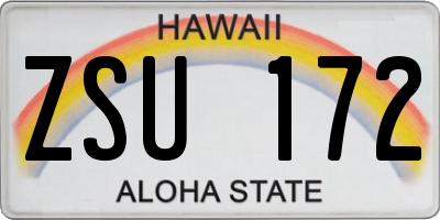 HI license plate ZSU172