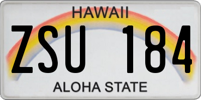 HI license plate ZSU184