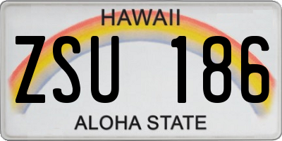 HI license plate ZSU186