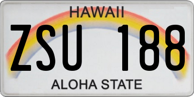 HI license plate ZSU188