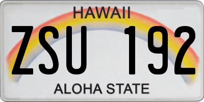 HI license plate ZSU192