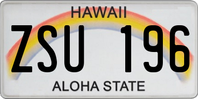 HI license plate ZSU196
