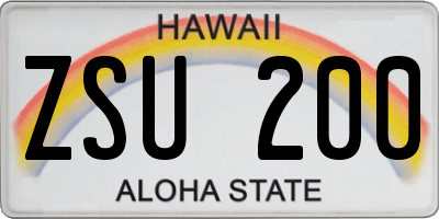 HI license plate ZSU200