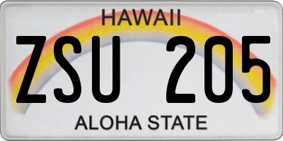 HI license plate ZSU205
