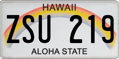 HI license plate ZSU219