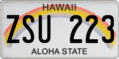 HI license plate ZSU223