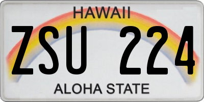 HI license plate ZSU224