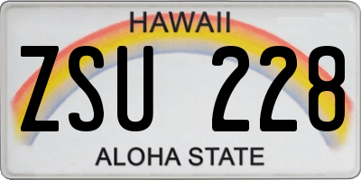 HI license plate ZSU228