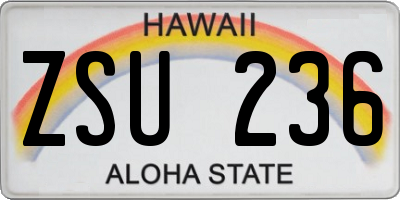 HI license plate ZSU236