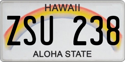 HI license plate ZSU238
