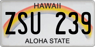 HI license plate ZSU239