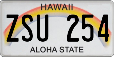 HI license plate ZSU254