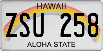 HI license plate ZSU258