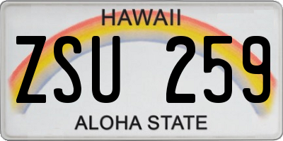 HI license plate ZSU259