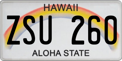 HI license plate ZSU260