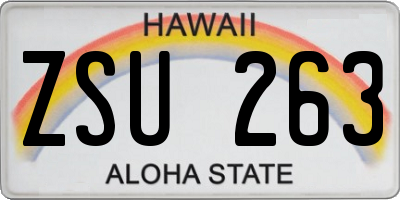 HI license plate ZSU263