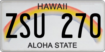 HI license plate ZSU270