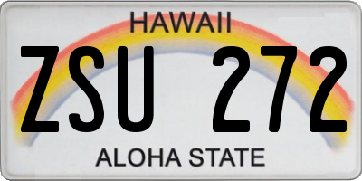 HI license plate ZSU272