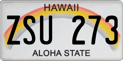 HI license plate ZSU273