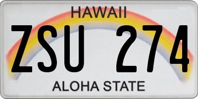 HI license plate ZSU274