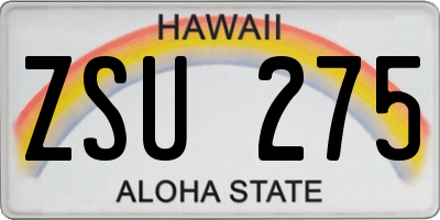 HI license plate ZSU275