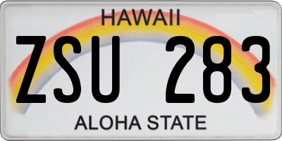 HI license plate ZSU283