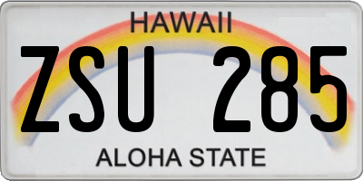 HI license plate ZSU285