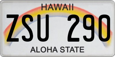 HI license plate ZSU290