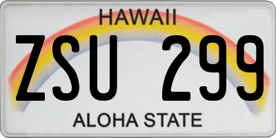 HI license plate ZSU299