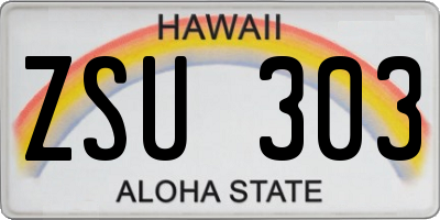 HI license plate ZSU303