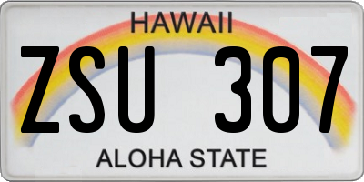 HI license plate ZSU307