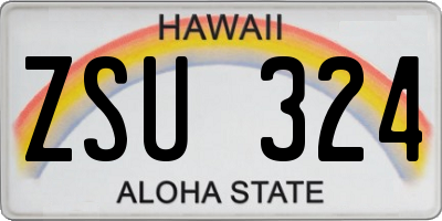 HI license plate ZSU324