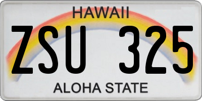 HI license plate ZSU325