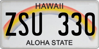 HI license plate ZSU330