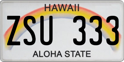 HI license plate ZSU333