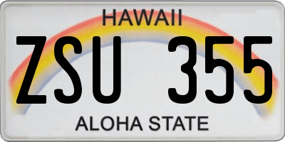 HI license plate ZSU355
