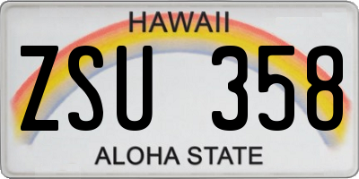 HI license plate ZSU358