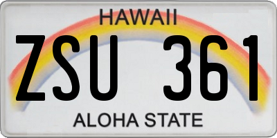 HI license plate ZSU361